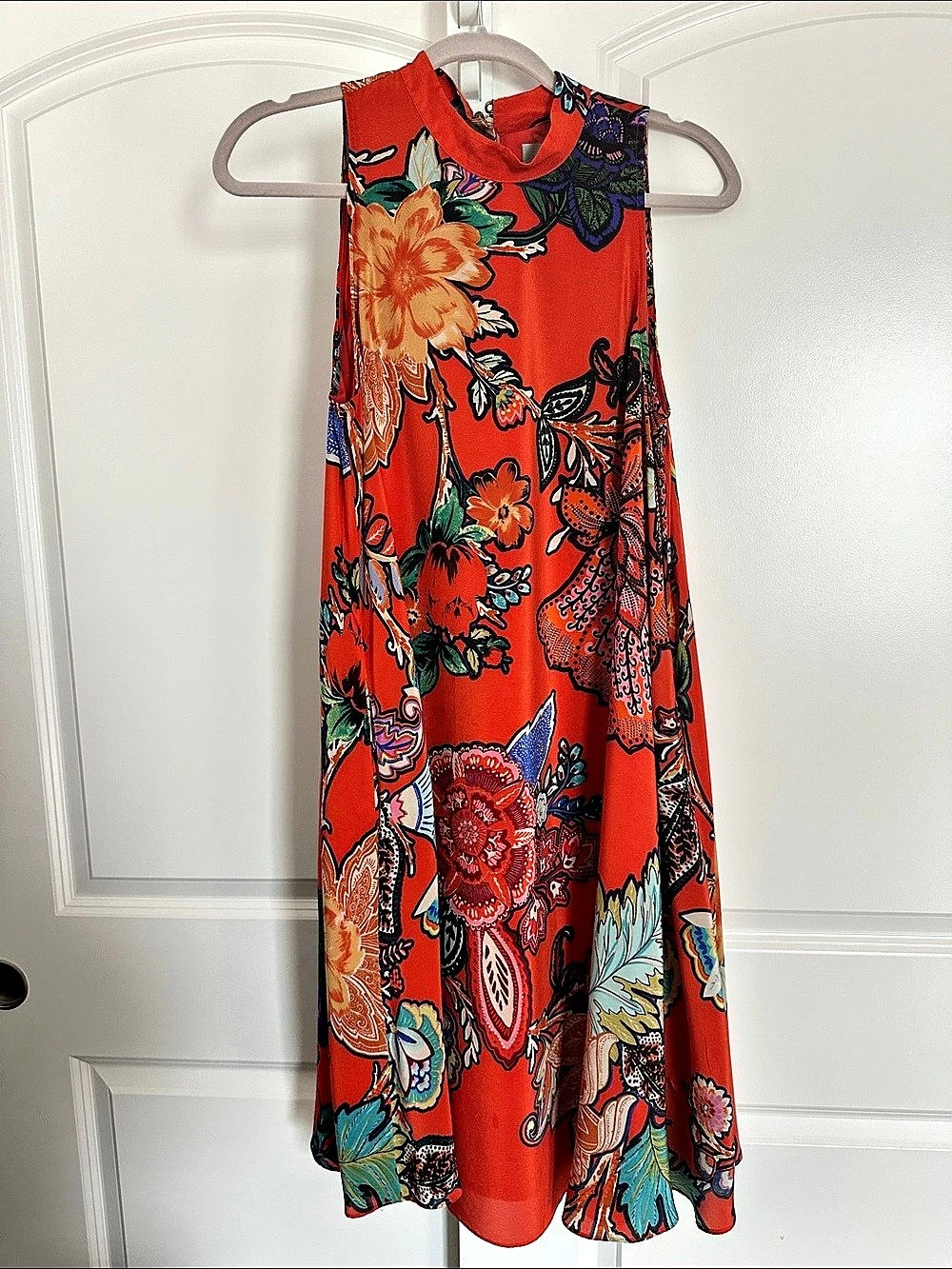 Maeve Floral Maxi Dress in orange & Multicolor Like New